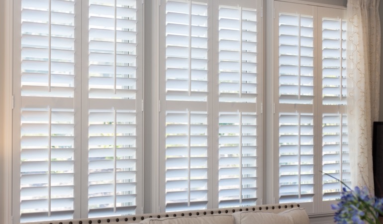 Faux wood plantation shutters in Jacksonville